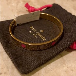 Kate Spade Gold Bracelet w/ Pink Spades